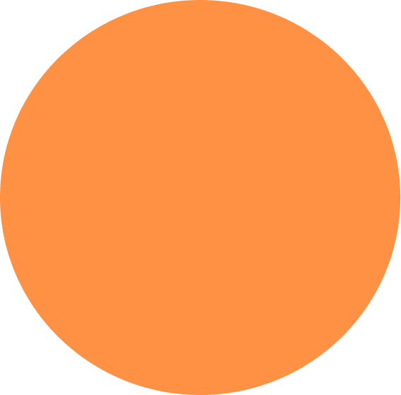 A large, solid orange circle is centered on a light gray background. The circle is smooth and evenly colored, with no patterns or additional elements inside or around it.